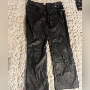 Black Flare Leather Pants!